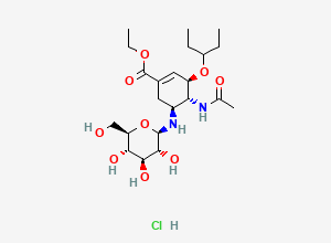 Two-dimensional chemical structure of Oseltamivir Glucose Adduct 1 (HCl Salt)