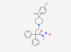 Two-dimensional chemical structure of N-Nitroso Desmethyl Loperamide