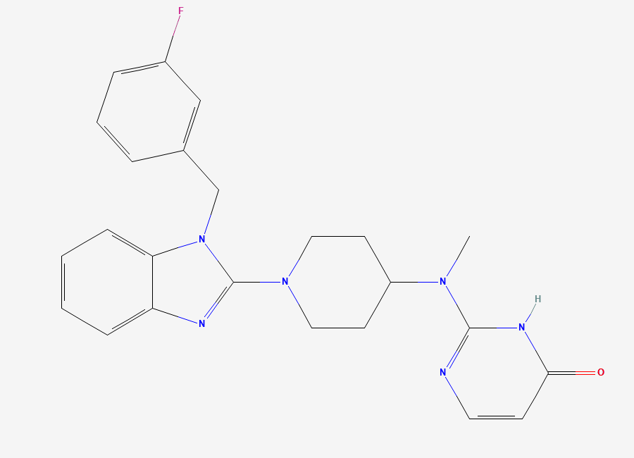 Two-dimensional chemical structure of Mizolastine Impurity 7, CAS 935860-15-4
