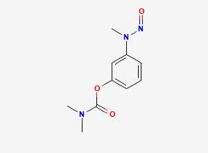 Two-dimensional chemical structure of 3-(N-methyl, N-nitroso amino) phenyl Dimethylcarbamate