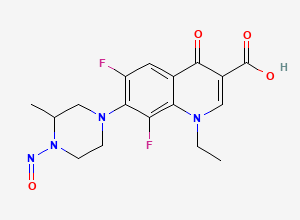 Two-dimensional chemical structure of N-Nitroso Lomefloxacin