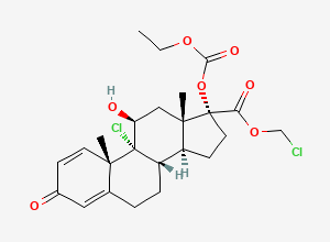 Two-dimensional chemical structure of 9-Chloro 17-Ethylcarbonate Loteprednol, CAS 207670-58-4
