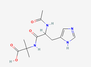 Two-dimensional chemical structure of 2-[[2-acetamido-3-(1H-imidazol-5-yl)propanoyl]amino]-2-methylpropanoic acid