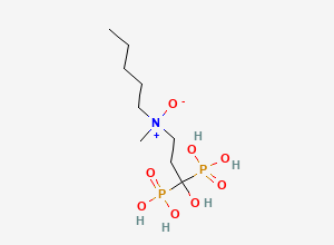 Two-dimensional chemical structure of N-(3-hydroxy-3,3-diphosphonopropyl)-N-methylpentan-1-amine oxide, CAS 2271411-87-9