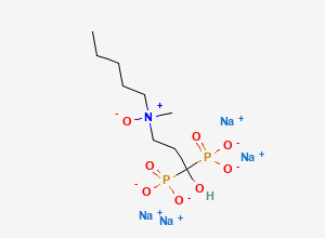 Two-dimensional chemical structure of Sodium (1-hydroxy-3-(methyloxido(pentyl)amino)propane-1,1-diyl)bis(phosphonate)