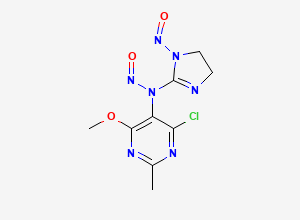 Two-dimensional chemical structure of N,N-DiNitroso Moxonidine Impurity
