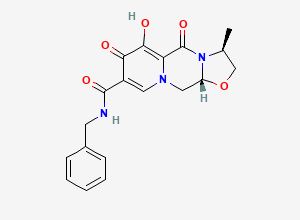 Two-dimensional chemical structure of Cabotegravir Des-fluoro Impurity, CAS 2883234-41-9