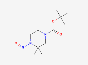 Two-dimensional chemical structure of Tert-butyl 4-nitroso-4,7-diazaspiro[2.5]octane-7-carboxylate