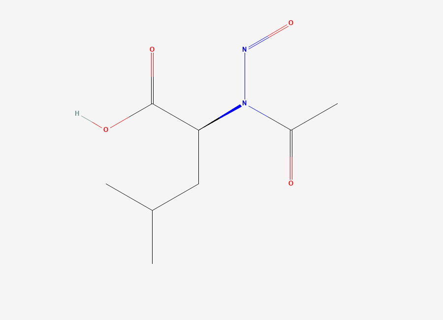 Two-dimensional chemical structure of N-Nitroso Leucine Impurity /N-Acetyl-N-nitroso-L-leucine, CAS 78814-91-2