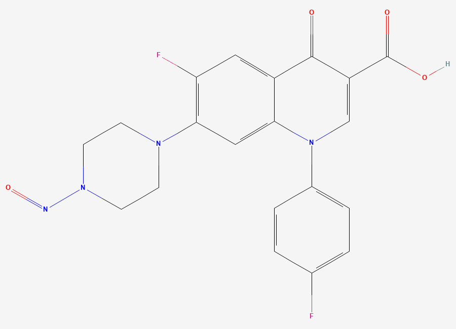 Two-dimensional chemical structure of N-Nitroso Sarafloxacin