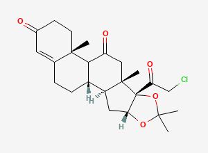 Two-dimensional chemical structure of 9-Desfluoro-11-keto Halcinonide, CAS 2414269-43-3