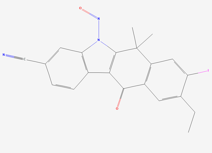Two-dimensional chemical structure of N-Nitroso Alectinib 8-Iodo impurity