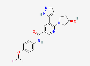 Two-dimensional chemical structure of Deschloro Asciminib Impurity, CAS 3033653-93-6