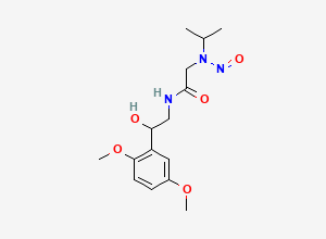 Two-dimensional chemical structure of N-(2-(2,5-Dimethoxyphenyl)-2-hydroxyethyl)-2-(isopropyl(nitroso)amino)acetamide