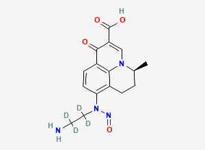 Two-dimensional chemical structure of N-Nitroso Levofloxacin Diamine D4