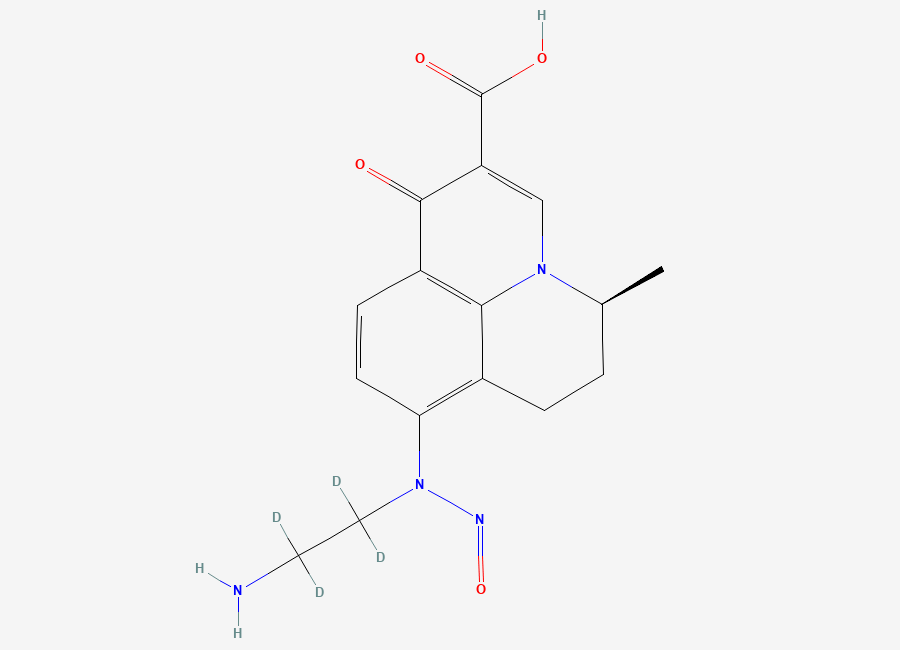 Two-dimensional chemical structure of N-Nitroso Levofloxacin Diamine D4