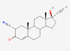 Two-dimensional chemical structure of 2-Cyno Ethisterone