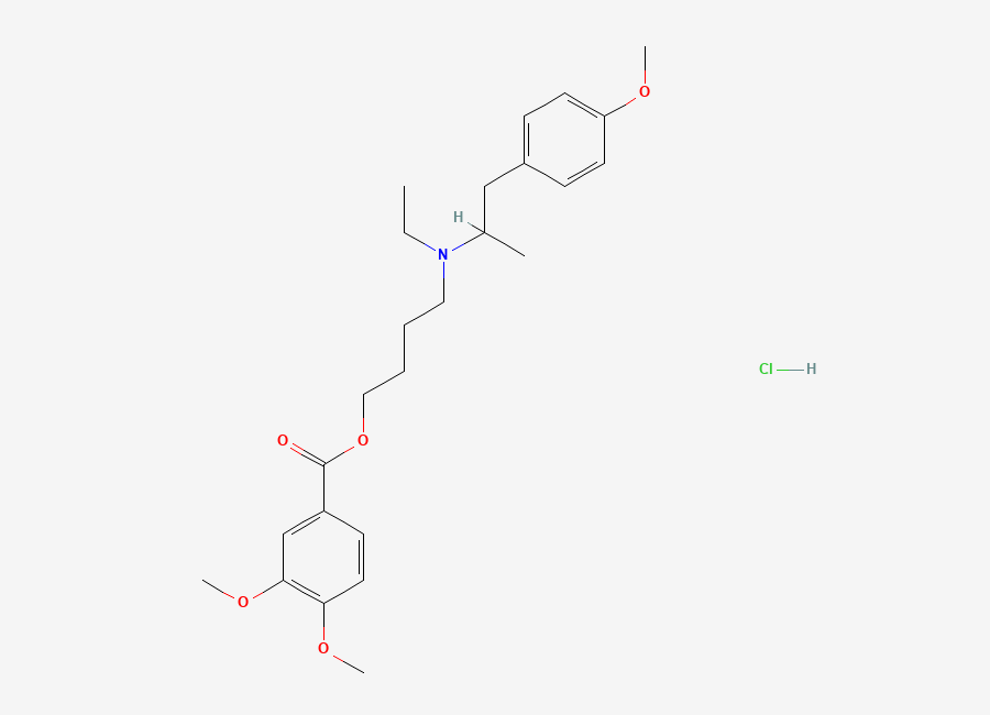 Two-dimensional chemical structure of Mebeverine Hydrochloride, CAS 2753-45-9