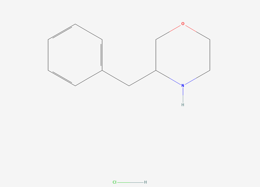 Two-dimensional chemical structure of 3-Benzylmorpholine hydrochloride