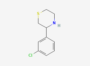 Two-dimensional chemical structure of 3-(3-Chlorophenyl)thiomorpholine