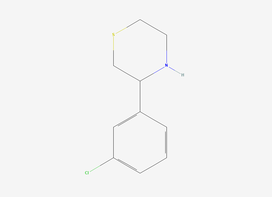 Two-dimensional chemical structure of 3-(3-Chlorophenyl)thiomorpholine