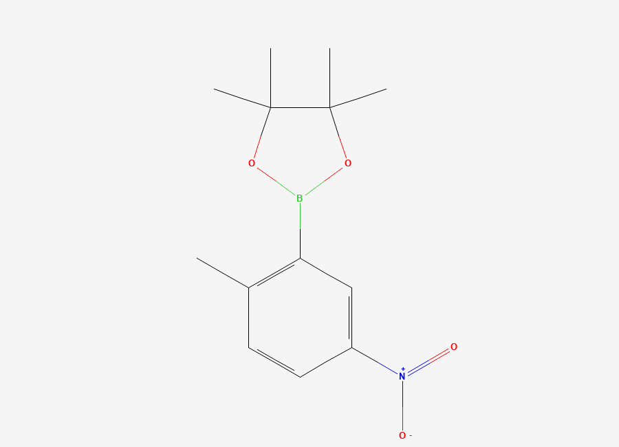 Two-dimensional chemical structure of 2-Methyl-5-nitrophenylboronic acid pinacol ester