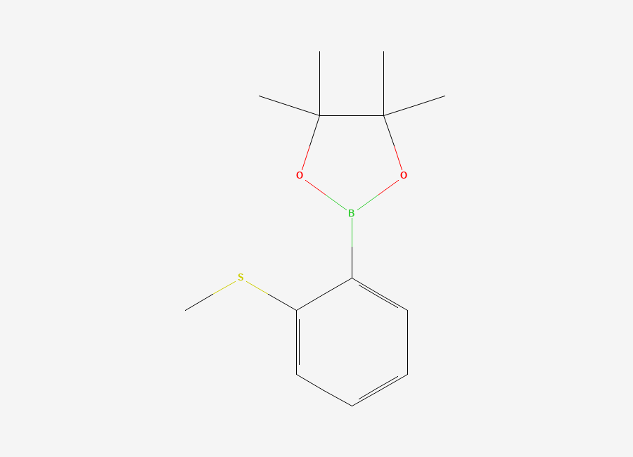 Two-dimensional chemical structure of 2-Methylsulfanylphenylboronic acid, pinacol ester