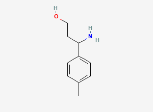 Two-dimensional chemical structure of 3-Amino-3-(4-methylphenyl)propan-1-ol