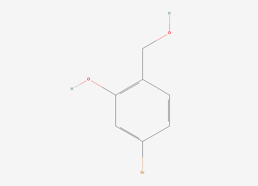 Two-dimensional chemical structure of 5-Bromo-2-(hydroxymethyl)phenol