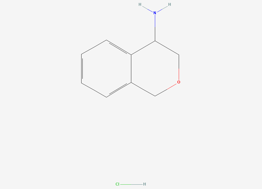 Two-dimensional chemical structure of 3,4-dihydro-1H-2-benzopyran-4-amine hydrochloride