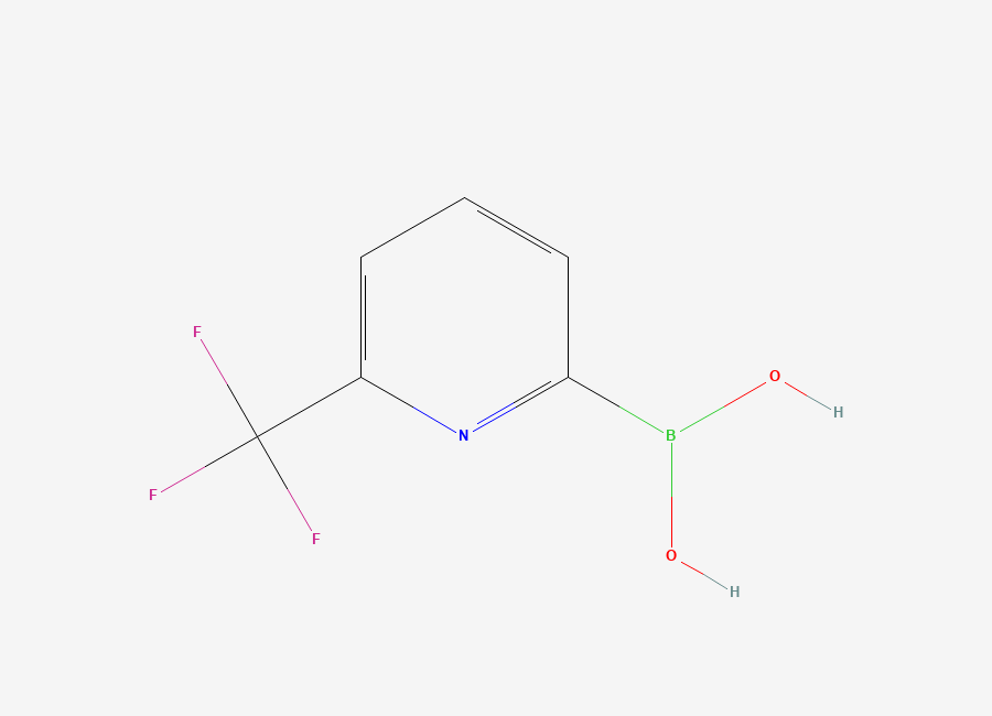 Two-dimensional chemical structure of (6-(Trifluoromethyl)pyridin-2-yl)boronic acid