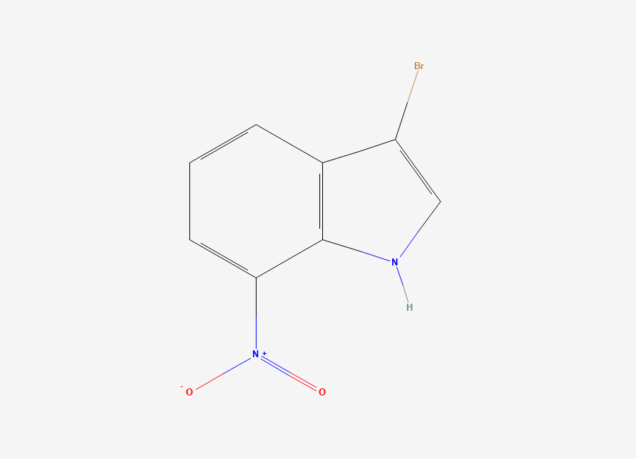 Two-dimensional chemical structure of 3-Bromo-7-nitro-1H-indole