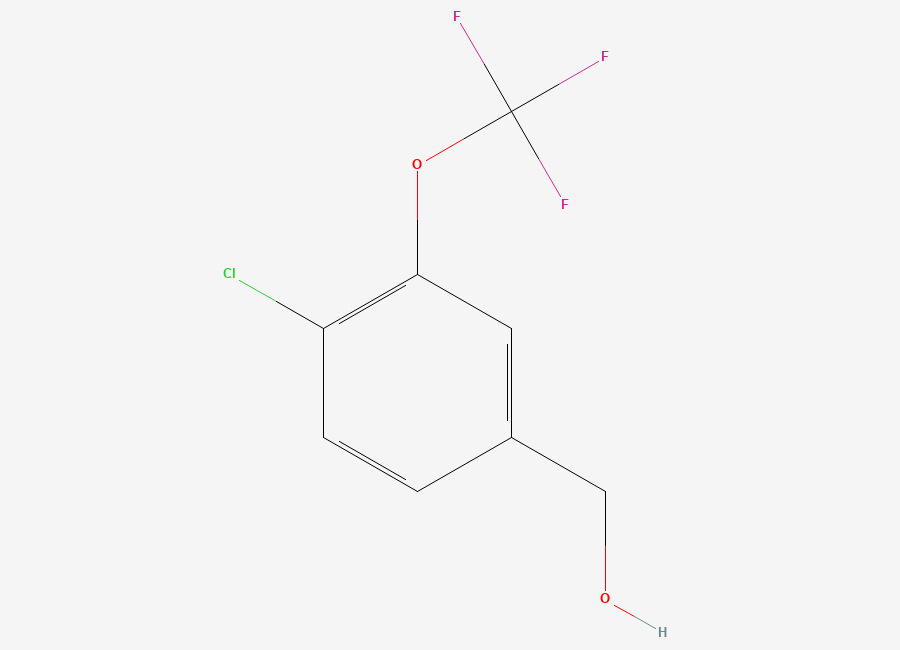 Two-dimensional chemical structure of (4-Chloro-3-(trifluoromethoxy)phenyl)methanol