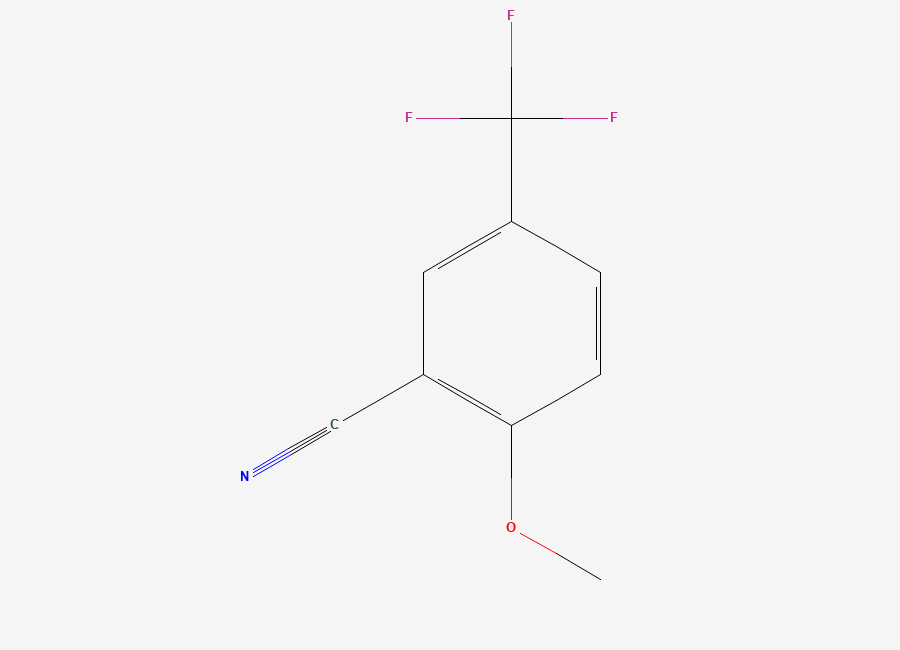 Two-dimensional chemical structure of 2-Methoxy-5-(trifluoromethyl)benzonitrile