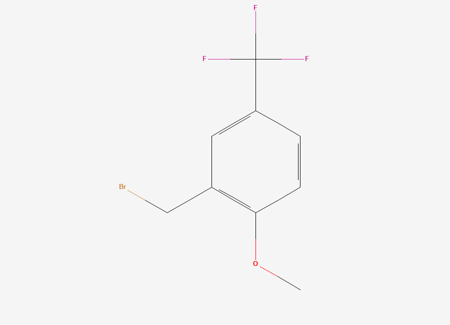 Two-dimensional chemical structure of 2-Methoxy-5-(trifluoromethyl)benzyl bromide