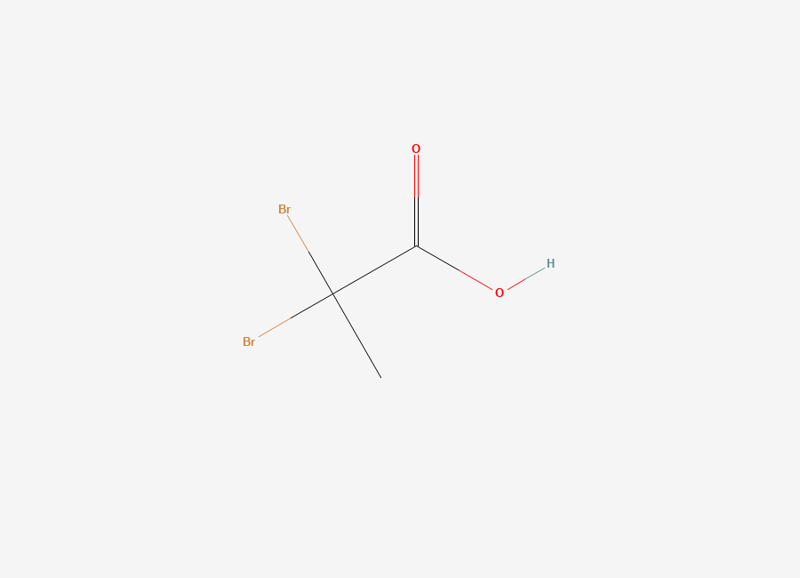 Two-dimensional chemical structure of 2,2-dibromopropanoic acid, CAS 594-48-9
