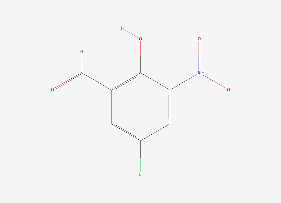 Two-dimensional chemical structure of 5-Chloro-2-hydroxy-3-nitrobenzaldehyde