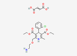 Two-dimensional chemical structure of Amlodipine EP Impurity E(Maleate Salt) / Amlodipine Related Compound E / Amlodipine Diethyl Ester Maleate / Amlodipine Ethyl Analog, CAS 400024-12-6