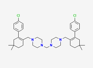 Two-dimensional chemical structure of Bis(4-((4'-chloro-5,5-dimethyl-3,4,5,6-tetrahydro-[1,1'-biphenyl]-2-yl)methyl)piperazin-1-yl)methane