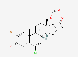 Two-dimensional chemical structure of Chlormadinone Acetate EP Impurity B (Free Base)