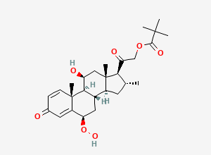 Two-dimensional chemical structure of Fluocortolone Pivalate EP Impurity B (Free Base)