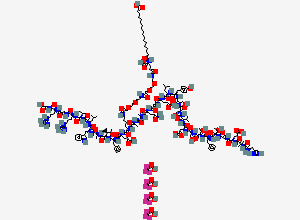 Two-dimensional chemical structure of (9-D-Asp) Semaglutide Tetratrifluoroacetate