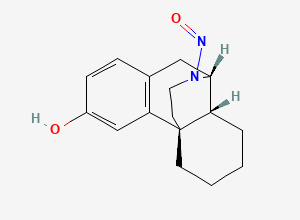 Two-dimensional chemical structure of (4bR,8aR,9R)-11-nitroso-6,7,8,8a,9,10-hexahydro-5H-9,4b-(epiminoethano)phenanthren-3-ol