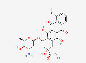 Two-dimensional chemical structure of 14-Chloro Daunorubicin, CAS 121250-06-4