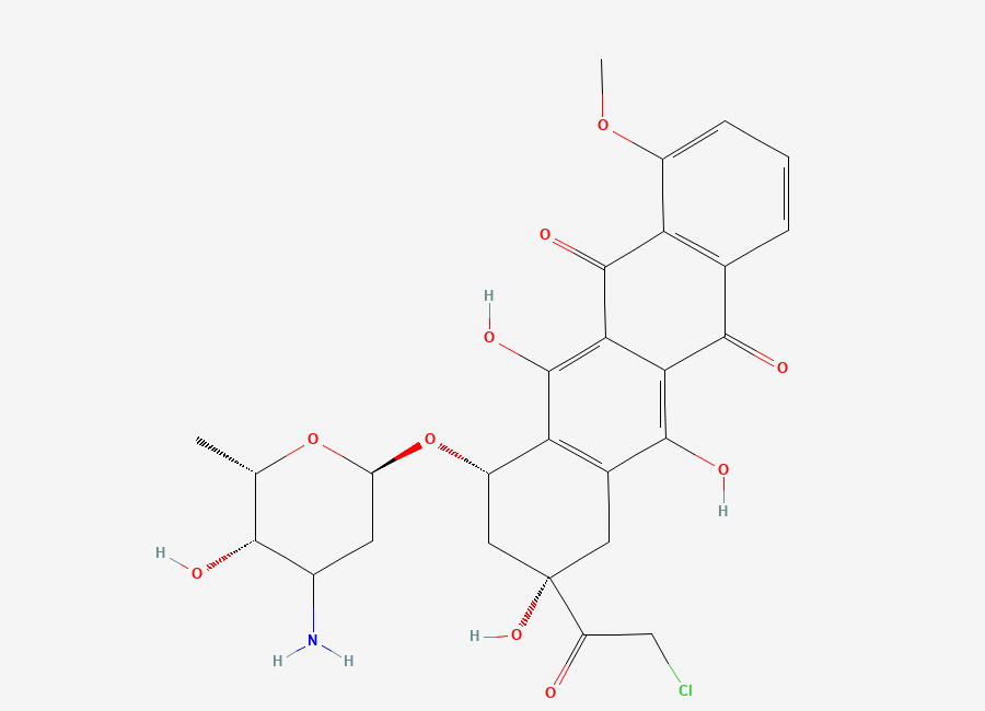 Two-dimensional chemical structure of 14-Chloro Daunorubicin, CAS 121250-06-4