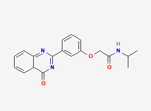 Two-dimensional chemical structure of N-Isopropyl-2-(3-(4-oxo-4,4a-dihydroquinazolin-2-yl)phenoxy)acetamide, CAS 2121561-39-3