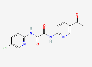 Two-dimensional chemical structure of N1-(5-acetylpyridin-2-yl)-N2-(5-chloropyridin-2-yl)ethanediamide