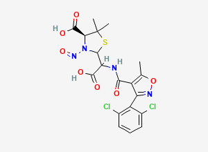 Two-dimensional chemical structure of N-Nitroso-Dicloxacillin Penicilloic Acid
