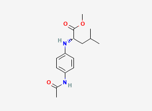 Two-dimensional chemical structure of (S)-2-((4-acetamidophenyl)amino)-4-methylpentanoic acid, CAS 1374027-64-1
