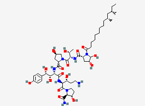 Two-dimensional chemical structure of Caspofungin Metabolite-2 (Acetate Salt), CAS 2758035-90-2